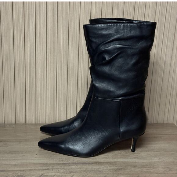 Nordstrom Pointed Toe Leather Booties Black Women’s Size 8M - Picture 2 of 9